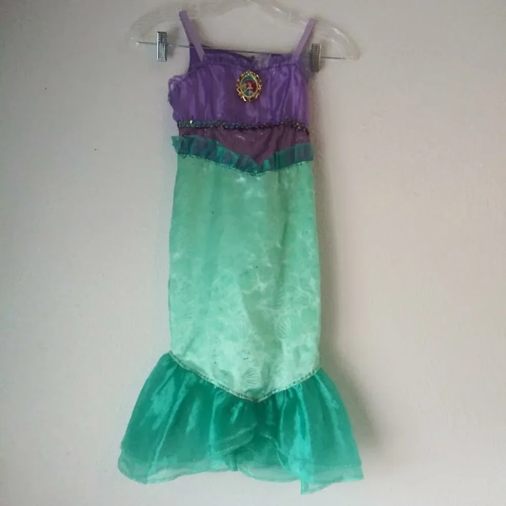 Disney little mermaid children's size 4-6x girls purple and turquoise costume
